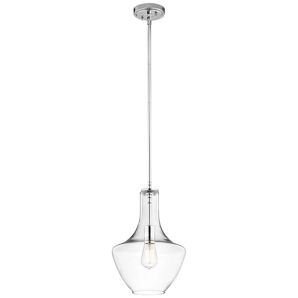 Elstead Lighting KL-EVERLY-P-S-CH - Kichler Pendant from the Everly range. Everly 1 Light Small Pendant Product Code = KL-EVERLY-P-S-CH