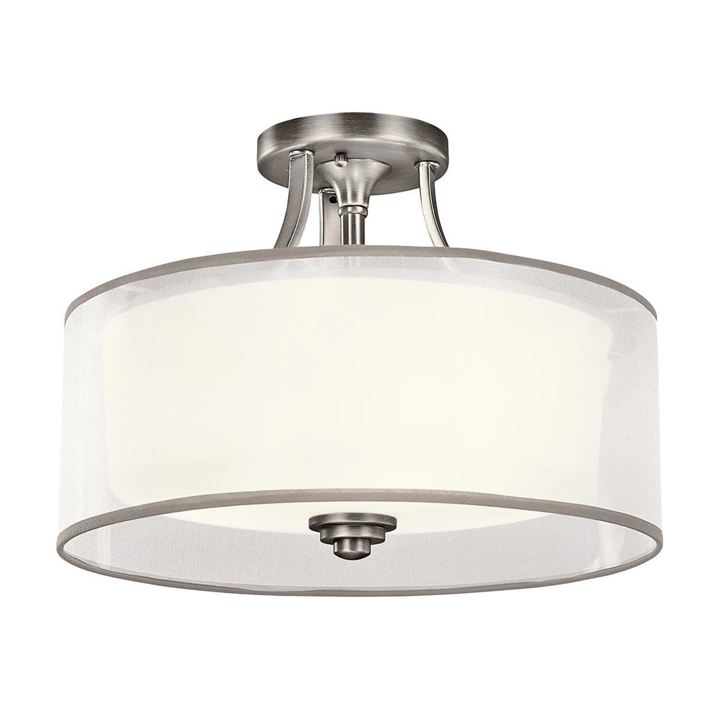 Elstead Lighting KL-LACEY-SF-AP - Kichler Ceiling Semi-Flush from the Lacey range. Lacey 3 Light Small Semi-Flush Product Code = KL-LACEY-SF-AP