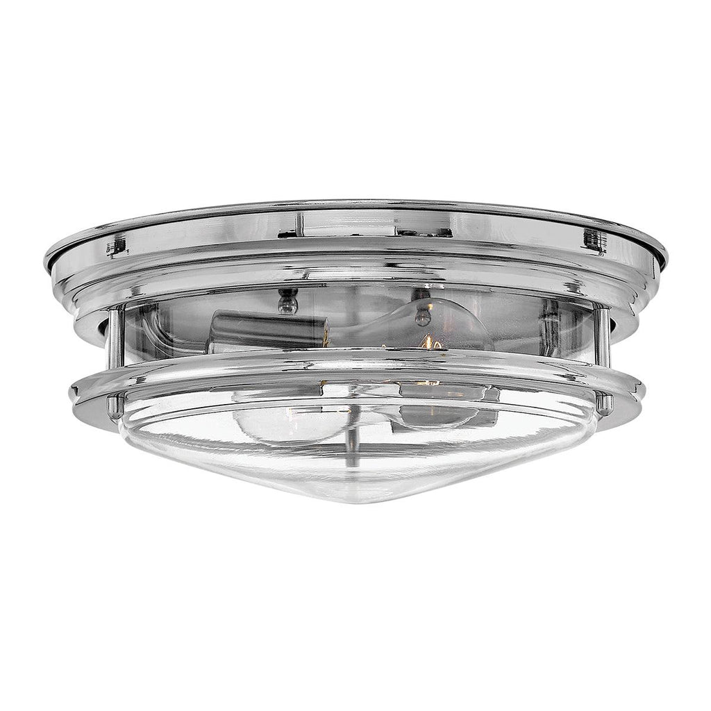 Elstead Lighting QN-HADRIAN-FS-CM-CLEAR - Elstead Lighting Quintiesse Collection Hadrian 2 Light Flush Mount - Clear Glass - Chrome from the Hadrian range. Part Number - QN-HADRIAN-FS-CM-CLEAR