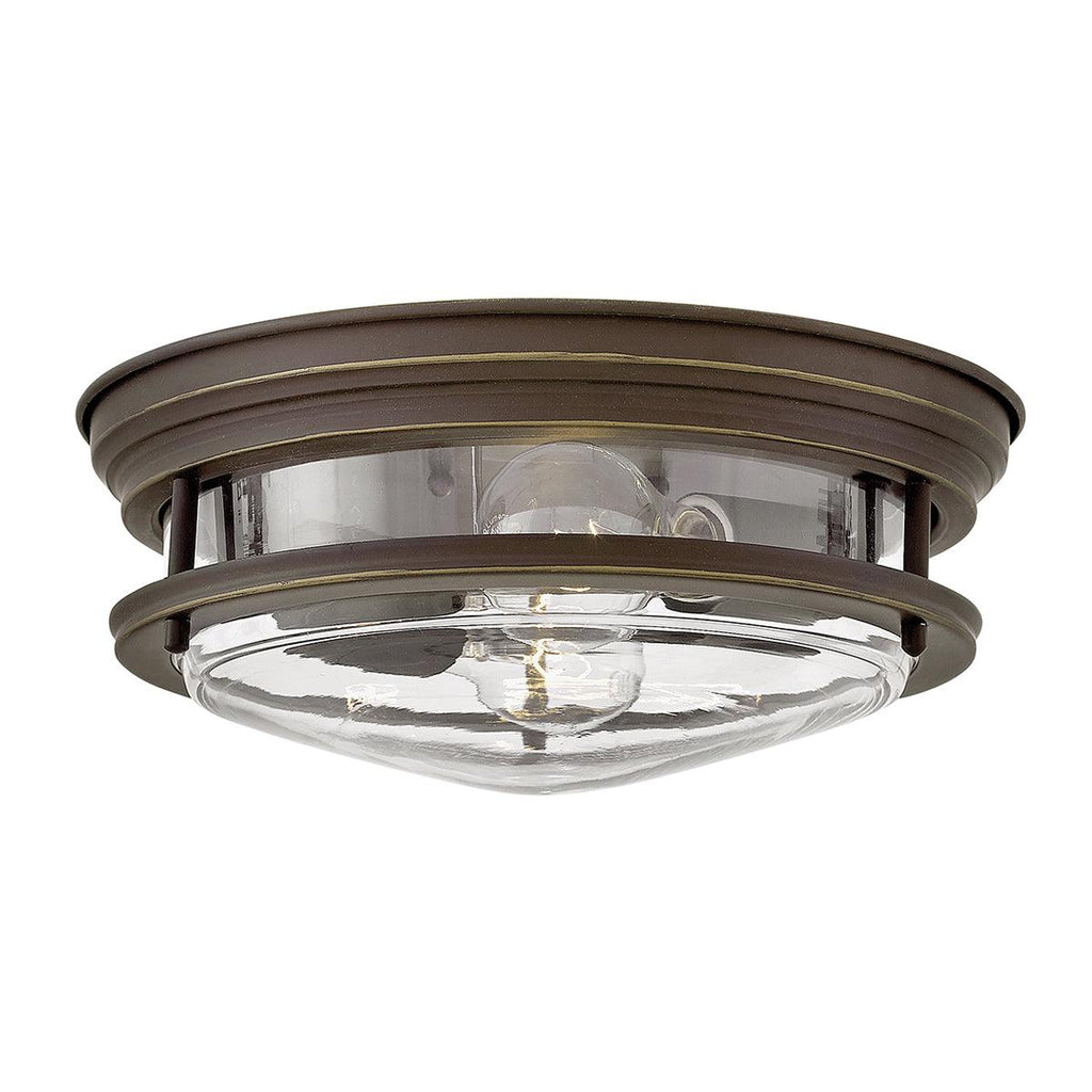 Elstead Lighting QN-HADRIAN-FS-OZ-CLEAR - Elstead Lighting Quintiesse Collection Hadrian 2 Light Flush Mount - Clear Glass - Oil Rubbed Bronze from the Hadrian range. Part Number - QN-HADRIAN-FS-OZ-CLEAR