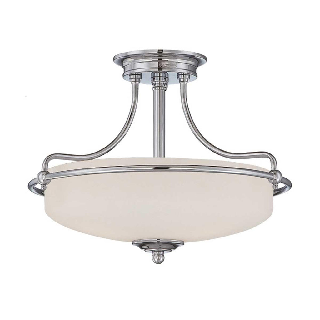 Elstead Lighting QZ-GRIFFIN-SFS-C - Quoizel Ceiling Semi-Flush from the Griffin range. Griffin 3 Light Semi-Flush Product Code = QZ-GRIFFIN-SFS-C
