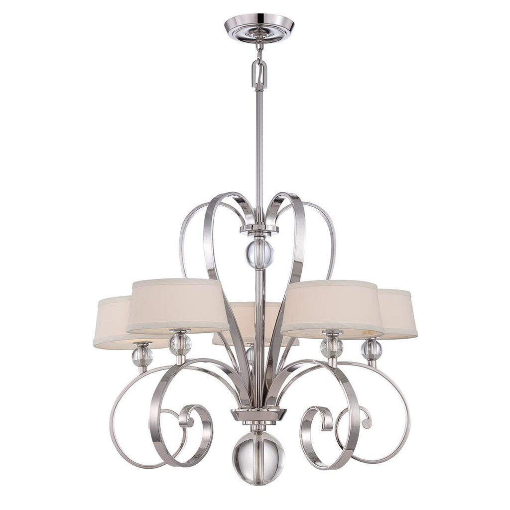 Elstead Lighting QZ-MADISON-MANOR5-IS - Quoizel Chandelier from the Madison Manor range. Madison Manor 5 Light Chandelier - Imperial Silver Product Code = QZ-MADISON-MANOR5-IS