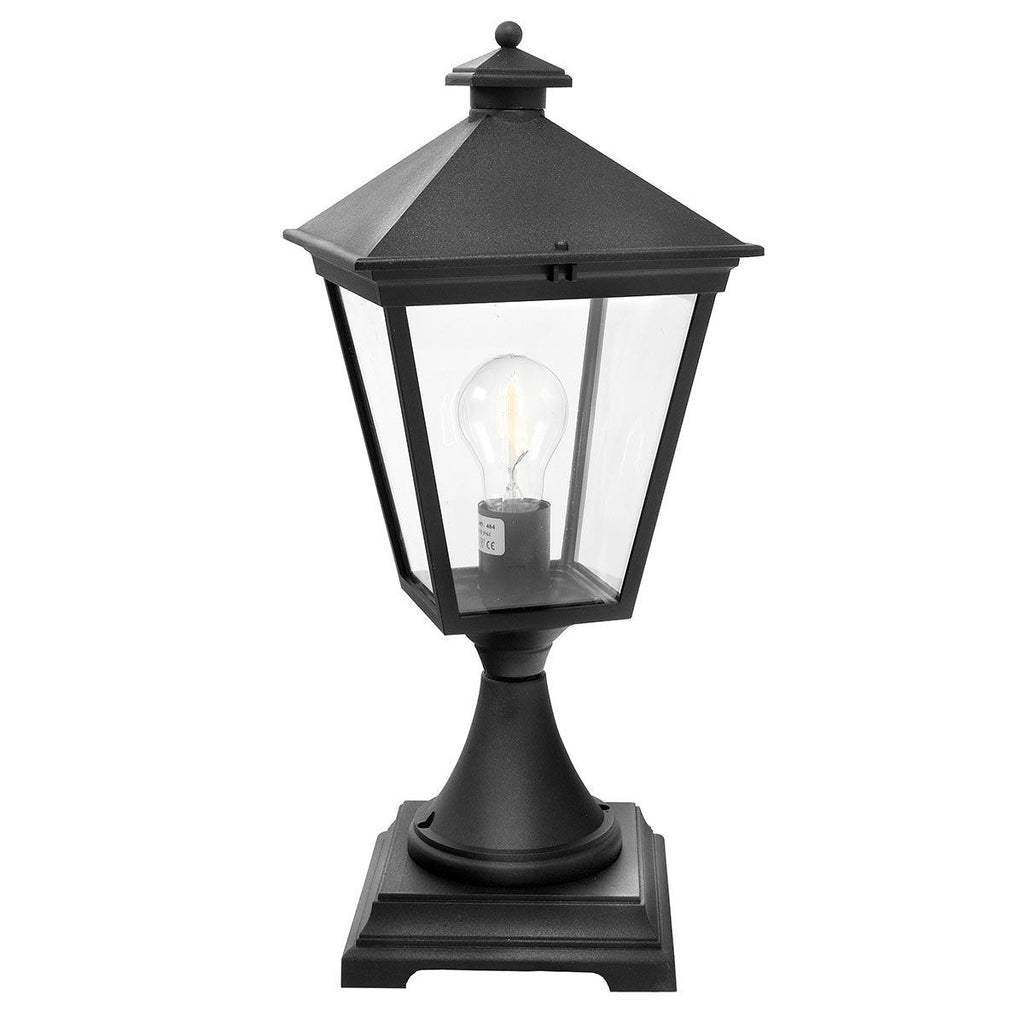 Elstead Lighting T3-BLACK - Norlys Pedestal Lantern from the Turin range. Turin 1 Light Pedestal - Black Product Code = T3-BLACK