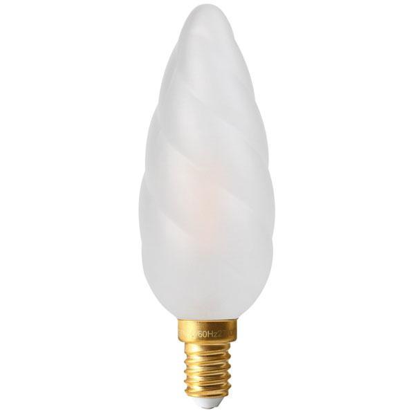 Girard Sudron FL-CP-LCNDLT4SESOVWW/DIM SUD - Girard Sudron Girard Sudron Flamme F15 LED Filament Candle 4W Frosted SES E14 Small Edison Screwed Cap 2700K Dimmable