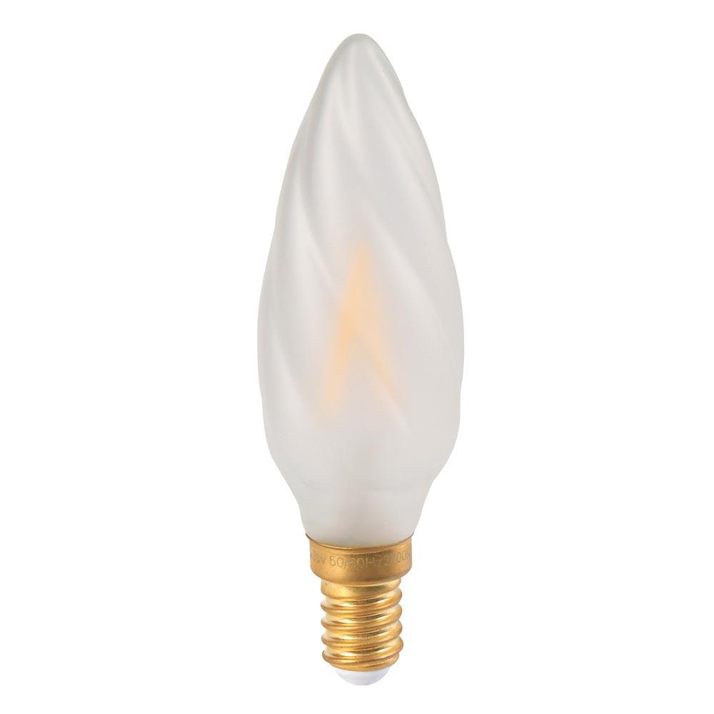 Girard Sudron FL-CP-LCNDT2SESOVWW SUD - Girard Sudron LED Filament Girard Sudron Twisted Flamme F6 LED Filament Candle 2W Frosted SES 2700K Part Number = 713297