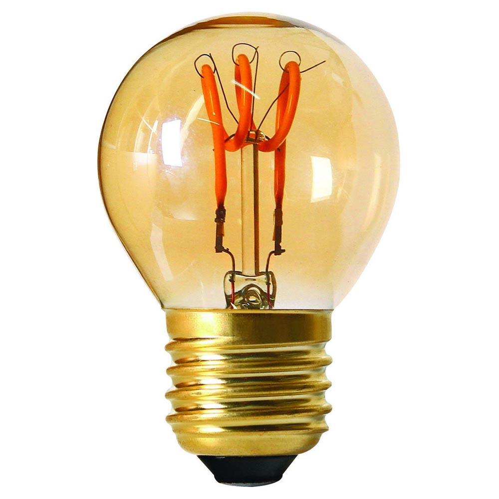 Girard Sudron FL-CP-LRND45ESG/3VWW/LP/DIM SUD - Girard Sudron 716632 LED 3 Loops Filament Golfball 3W E27 Amber 2000K Dimmable LED 45mm Round LED Lamps