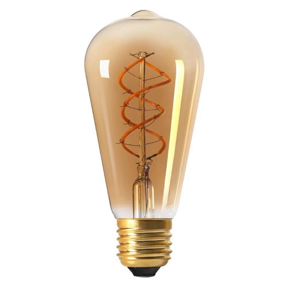 Girard Sudron Girard Sudron LED Spiral Filament 5W 260lm E27 Edison Screwed Cap ST64 Amber Lamp - First Light Direct - LED Lamps and Lighting 