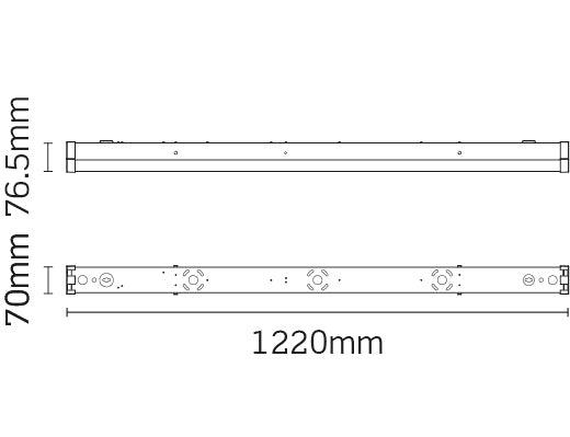 JCC Lighting JC71741/1-10V - JCC Lighting Part Number JC71741/1-10V Skypack QR LED Batten 4ft Single IP20 4000K 23W 2760Lm 1-10V