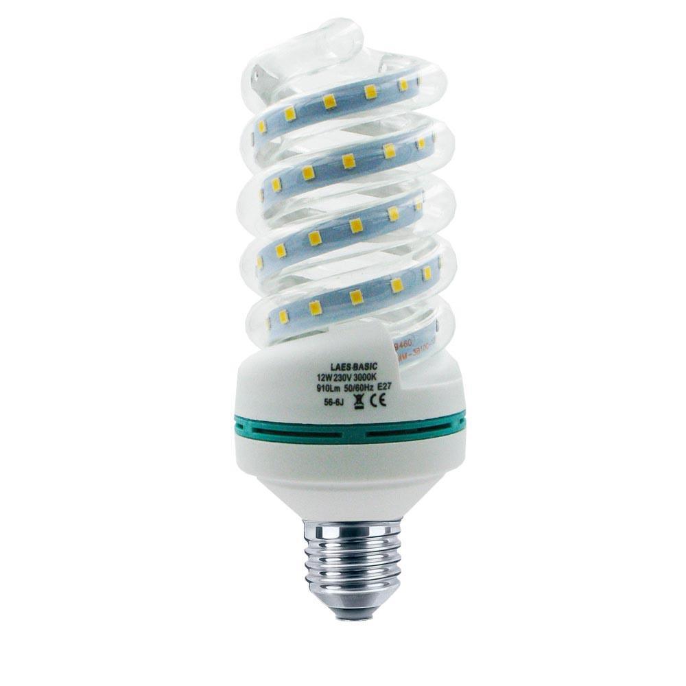 Laes LED Spiral Lamp E27 12W (66W) 3000K 85-260V Laes MPN = 986464 - First Light Direct - Home and Hospitality LED Lamps and Light Fittings