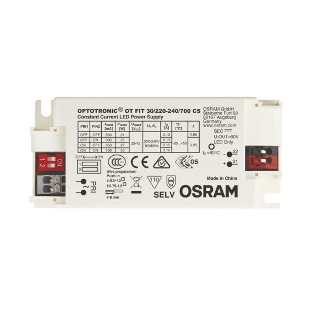 Osram FL-CP-LED/DRI/30W/CC/700MA OSR - Osram 4052899617322 Osram Optotronic 30W 700mA Constant Current LED Driver - D-style Cable clamp supplied separately LED Drivers Lighting Components