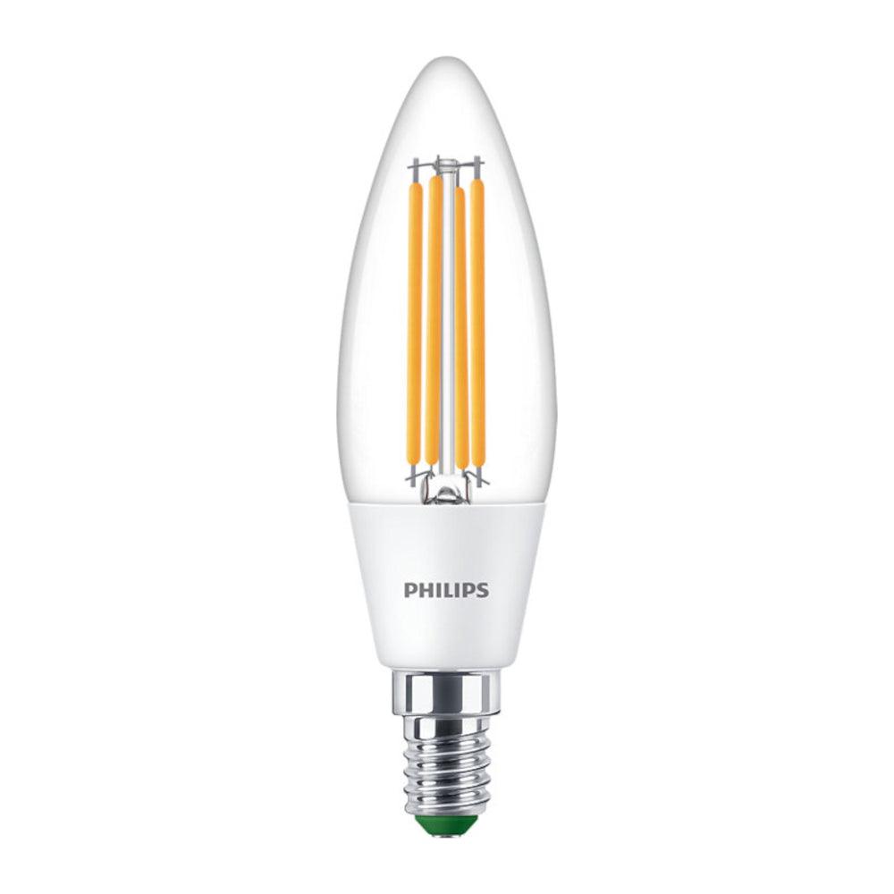 Philips FL-CP-LCND2.3SESCWW PHI - Philips 929003480802 Philips Ultra Efficient LED Candle 2.3W (40W eq.) SES Clear 3000K LED Candles LED Lamps