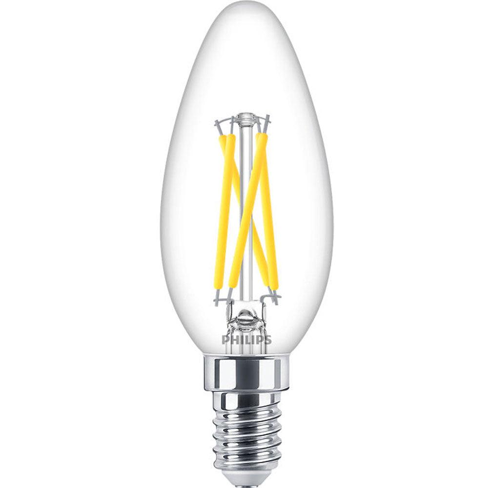 Philips FL-CP-LCND2.5SESCVWW/RA90/DT PHS - Philips 929003011982 Philips LED Candle 2.5W (25W eq.) SES Clear Very Warm White 922-927 DimTone LED Candles LED Lamps
