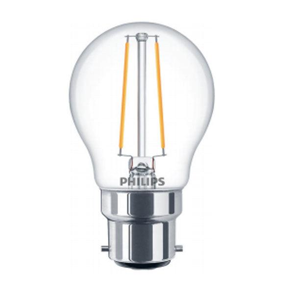 Philips FL-CP-LRND45BCC/5VWW/DIM PHI - Philips 929001332702 Philips Classic LEDLuster D 5-40W P45 B22 827 2700K Very Warm White Clear Dimmable LED 45mm Round LED Lamps