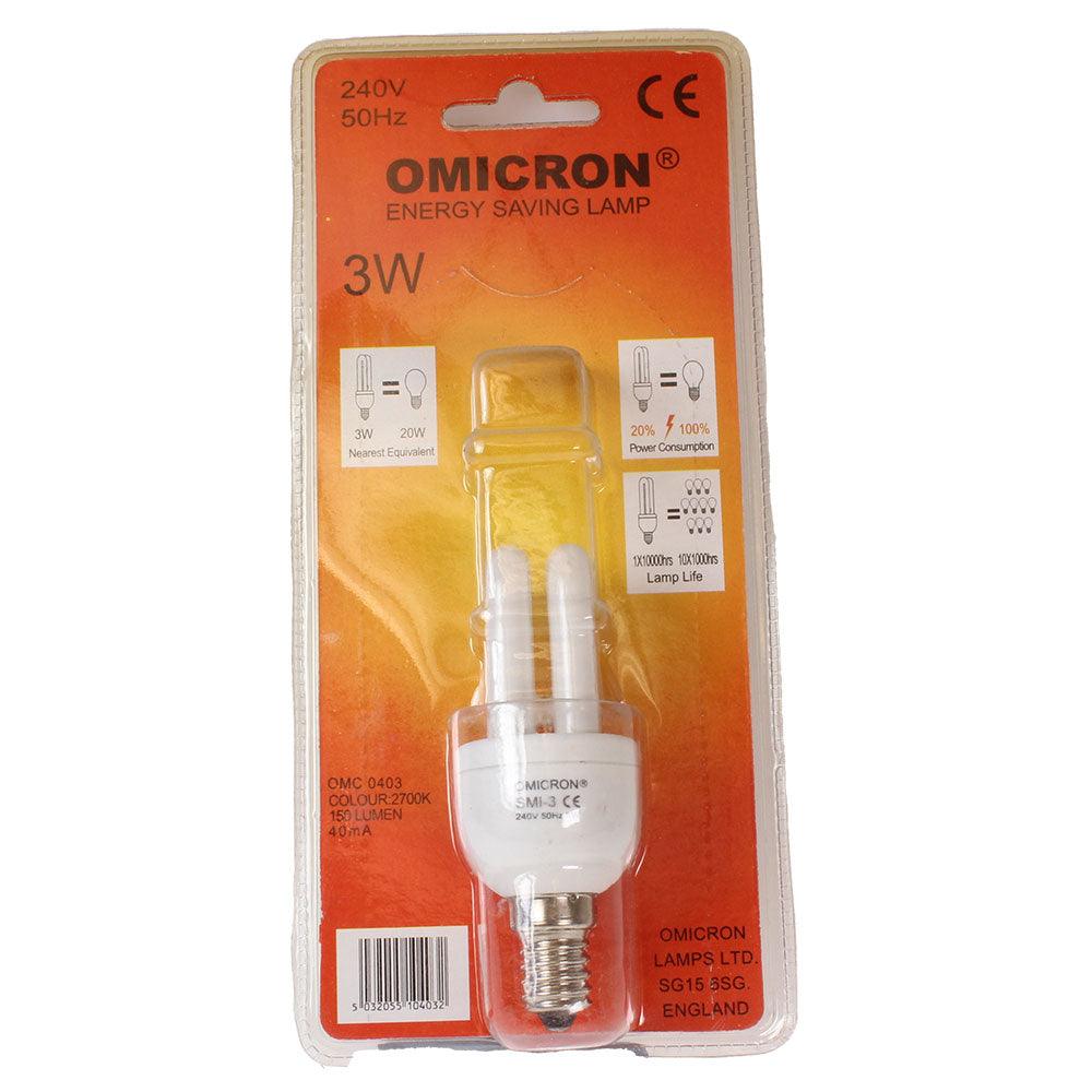 Plain White Box FL-CP-ED3SES82/10 OMI - First Light Direct SMI-3 Omicron 3W SES 10KH Low Energy Lamps