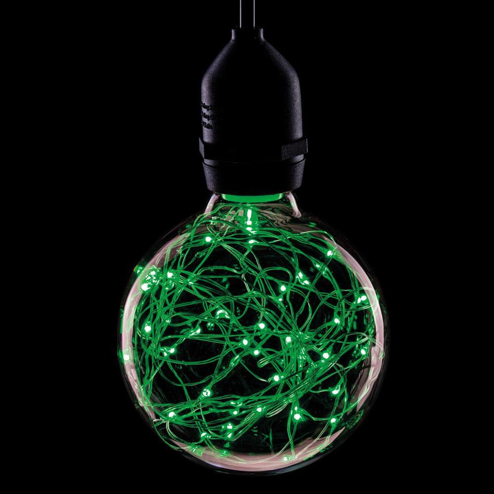 Prolite FL-CP-L1.7RND95ESG/TW PRO - Prolite Prolite LED Filament 95mm Globe 1.7W 240V ES Cap Green Twinkle Star Effect MPN = G95/LED/STAR/GREEN