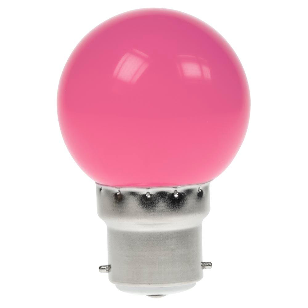 Prolite FL-CP-LRND45BC/1.5PINK PRO - Prolite GOLF/1.5W/BC/PINK LED 45mm Round 1.5W B22d Pink LED 45mm Round LED Lamps