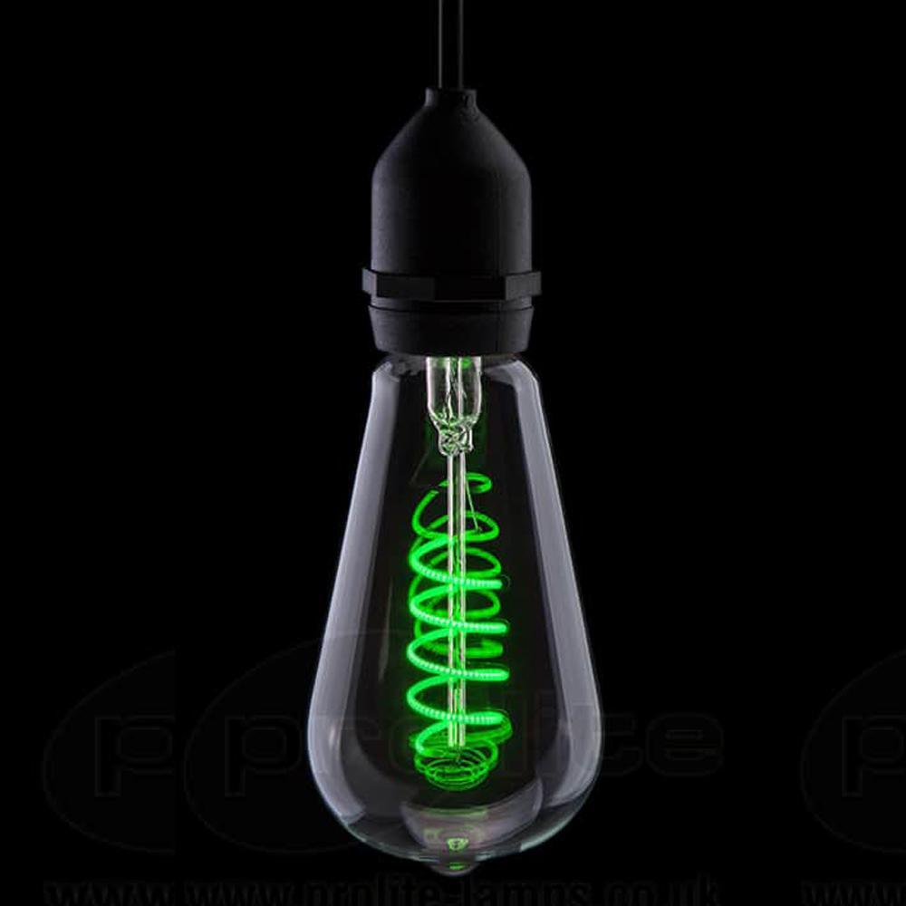 Prolite Prolite LED Squirrel Cage 110-240V 4W E27 Edison Screwed Cap Green - First Light Direct - LED Lamps and Lighting 