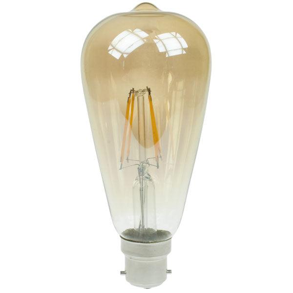 Prolite Prolite LED ST64 Gold Tint Filament Lamps 4W BC 240V 2200K Extra Warm White Dimmable MPN = ST64/LEDFIL/4WBCG22KD - First Light Direct - LED Lamps and Lighting 