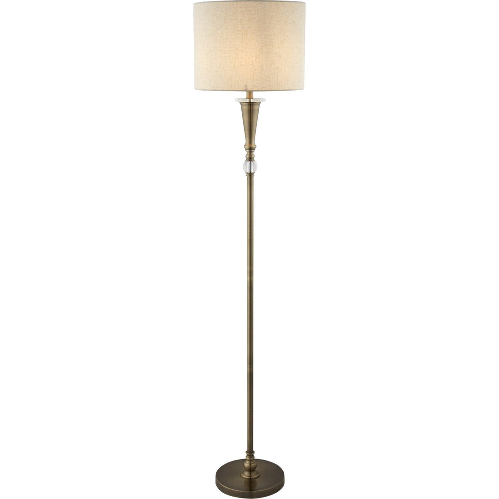 Searchlight 1012AB - Searchlight Oscar Floor Lamp - Antique Brass Metal & Linen Search Light Part Number 1012AB