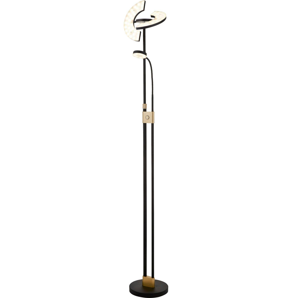Searchlight 1024MBSB - Searchlight Gio Floor Lamp - Black & Satin Brass Metal Search Light Part Number 1024MBSB
