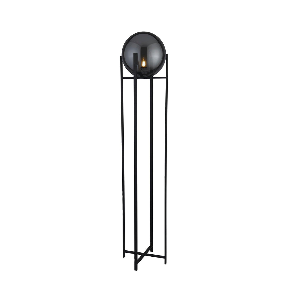 Searchlight 1030-1SM - Searchlight Amsterdam Floor Lamp - Black Metal & Smoked Glass Search Light Part Number 1030-1SM