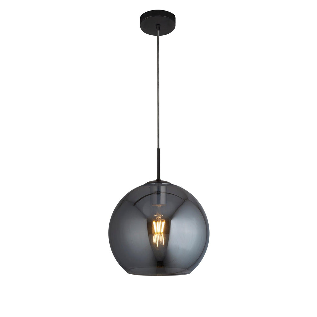 Searchlight 1031-1SM - Searchlight Amsterdam Pendant - Black Metal & Smoked Glass Search Light Part Number 1031-1SM