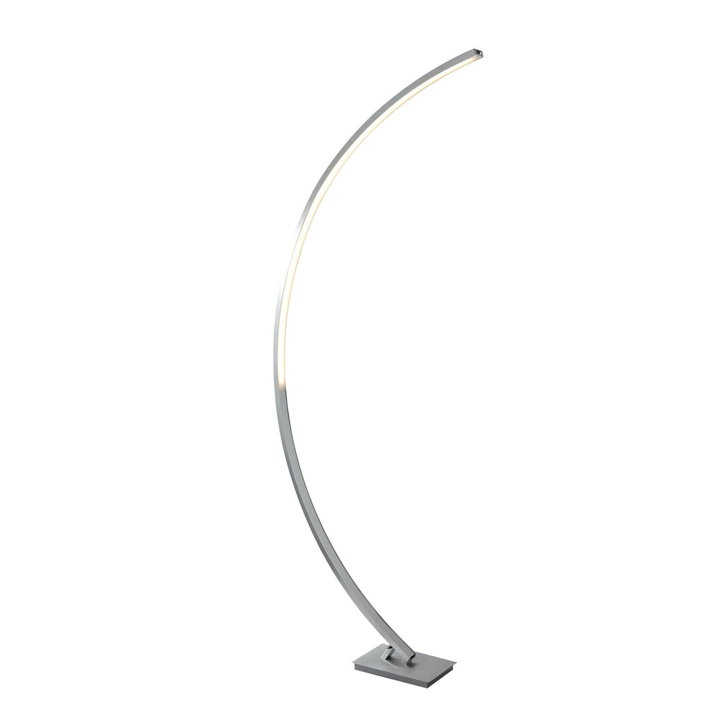 Searchlight 1070SS - Searchlight Colton LED Curved Floor Lamp - Satin Silver & Opal Search Light Part Number 1070SS
