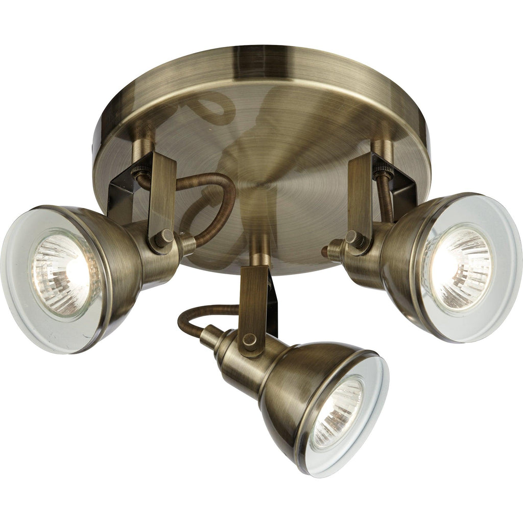 Searchlight 1543AB - Searchlight Focus 3Lt Round Spotlight - Antique Brass Metal Search Light Part Number 1543AB