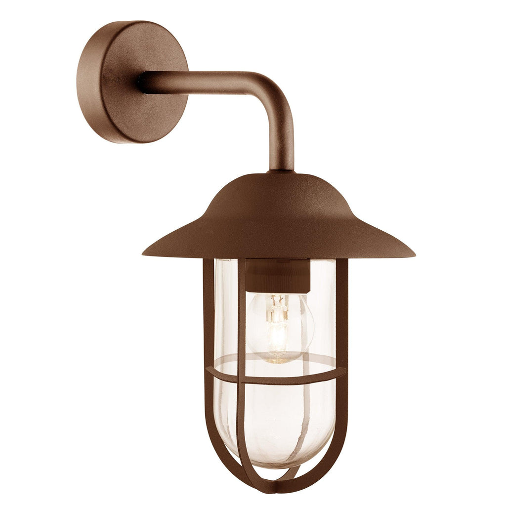 Searchlight 3291RUS - Searchlight Toronto Outdoor Wall Light- Rustic Brown Metal & Clear Glass Search Light Part Number 3291RUS
