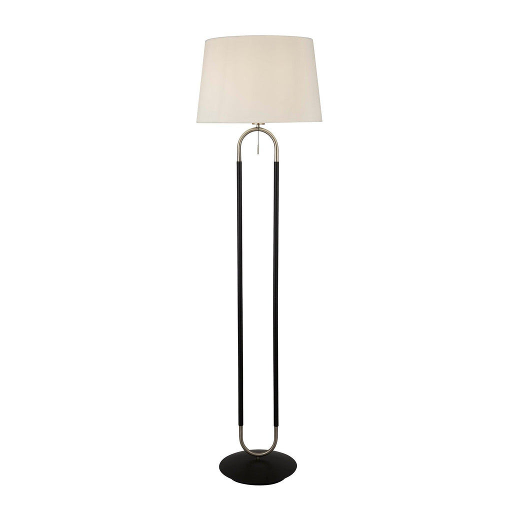 Searchlight 41432SS - Searchlight Jazz Floor Lamp - Black, Satin Silver Metal & White Velvet Search Light Part Number 41432SS