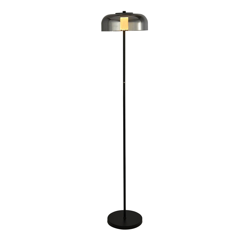 Searchlight 59802-1SM - Searchlight Frisbee Floor Lamp - Black Metal & Smoked Glass Search Light Part Number 59802-1SM