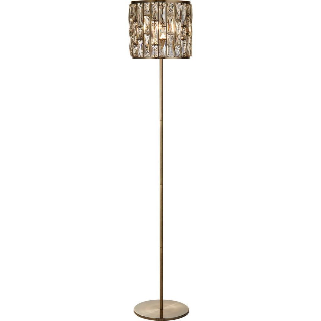 Searchlight 6589AB - Searchlight Bijou Floor Lamp - Antique Brass Metal & Champagne Glass Search Light Part Number 6589AB