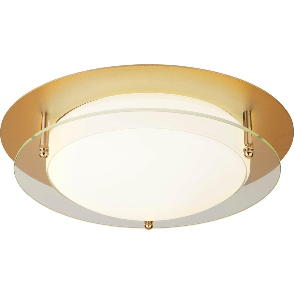 Searchlight 6830-38GO - Searchlight Bathroom Flush LED Light, 38cm - Gold With Glass Halo Ring Search Light Part Number 6830-38GO