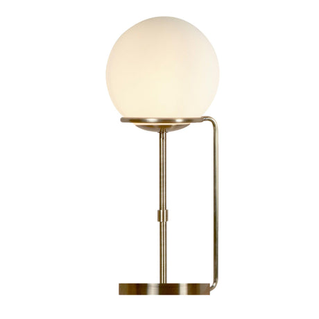 Searchlight 8092AB - Searchlight Sphere Table Lamp - Antique Brass Metal & Opal Glass Search Light Part Number 8092AB