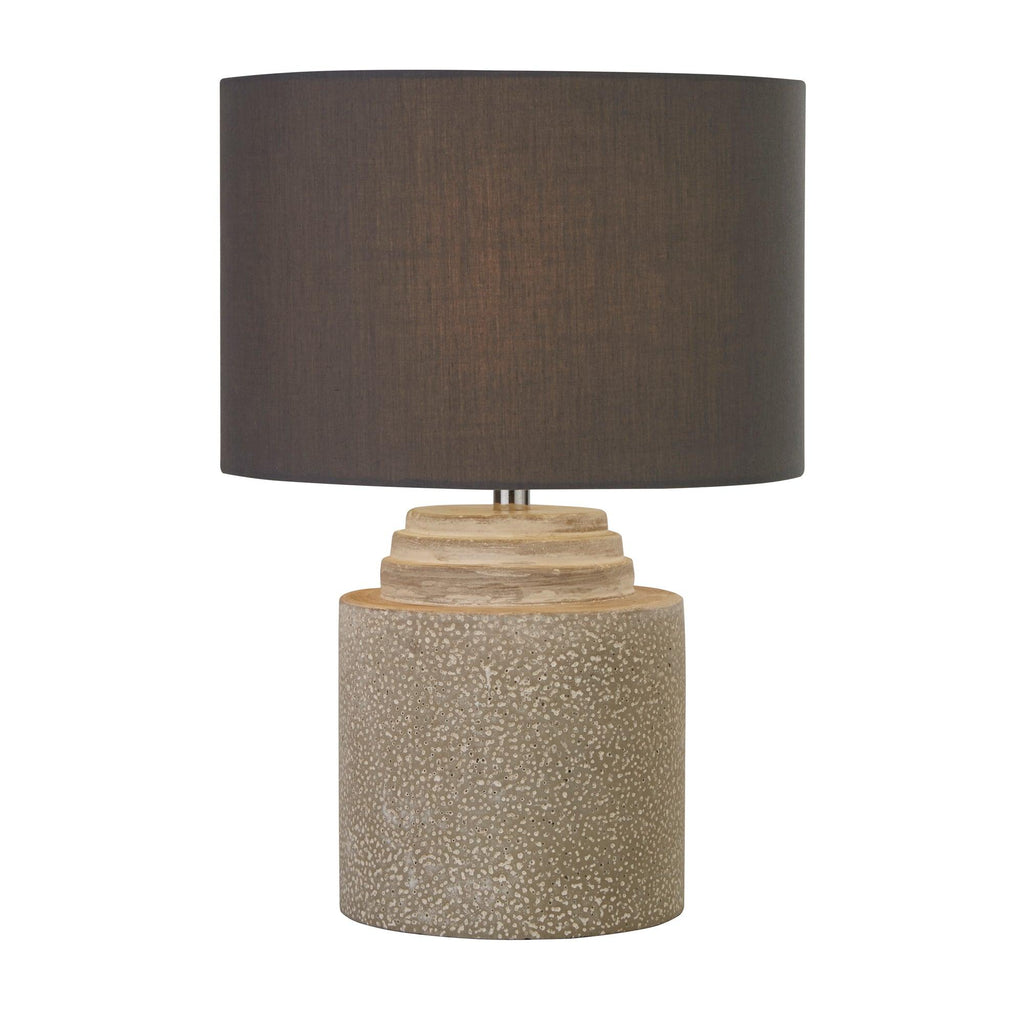 Searchlight 9260GY - Searchlight Zara Table Lamp - Cement Base & Fabric Shade Search Light Part Number 9260GY