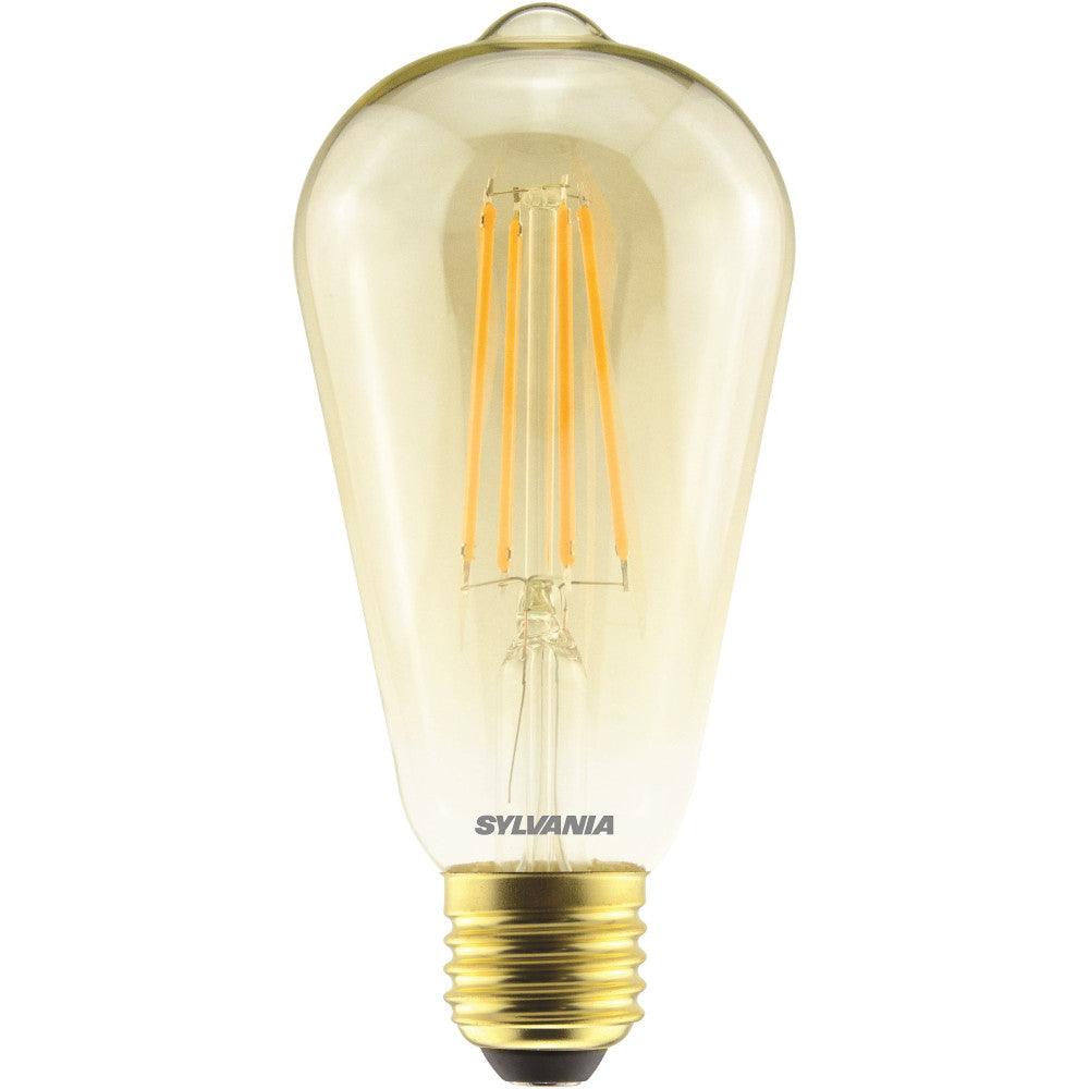 Sylvania Sylvania ToLEDo Retro ST64 Gold 6W 240V 560lm 825 E27 Dimmable MPN = 29307 - First Light Direct - LED Lamps and Lighting 